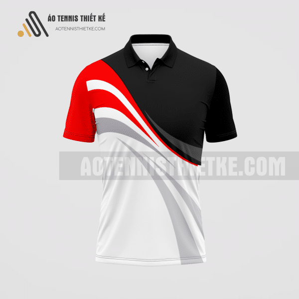 Mẫu áo Tennis thiết kế màu đen trắng ATNTK8