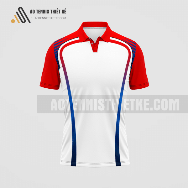 Mẫu áo Tennis thiết kế màu trắng đỏ ATNTK12