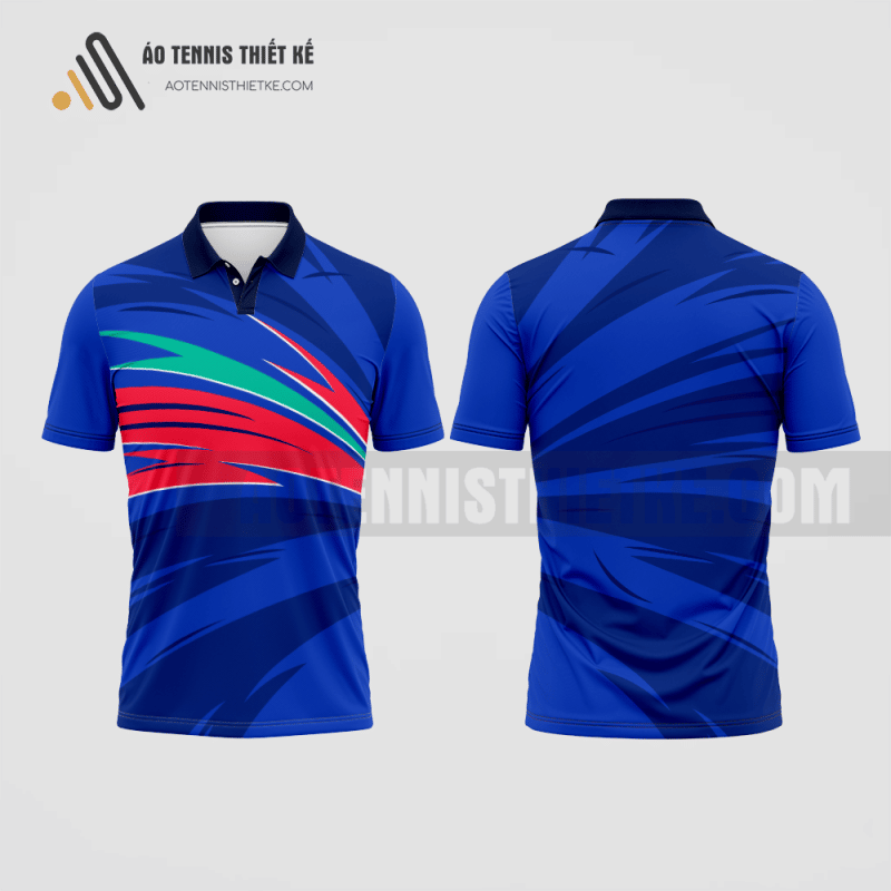 Mẫu áo chơi tennis câu lạc bộ Hà Giang màu xanh dương thiết kế ATNTK48