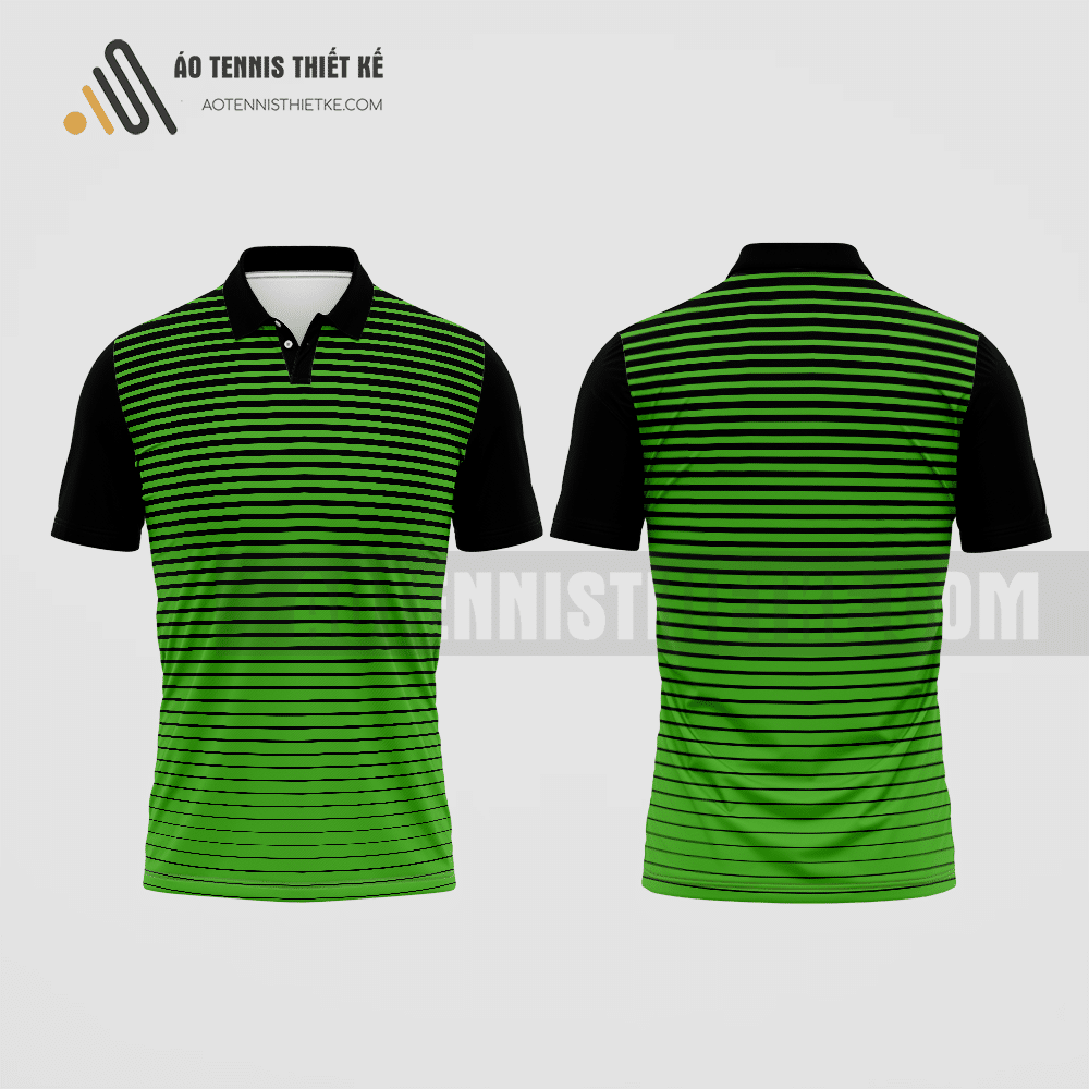 Mẫu áo polo tennis câu lạc bộ kỹ thuật dệt màu xanh lá thiết kế ATNTK93