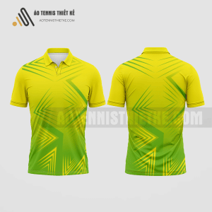Mẫu áo polo tennis câu lạc bộ ngôn ngữ Quốc Tế Học màu vàng thiết kế ATNTK138