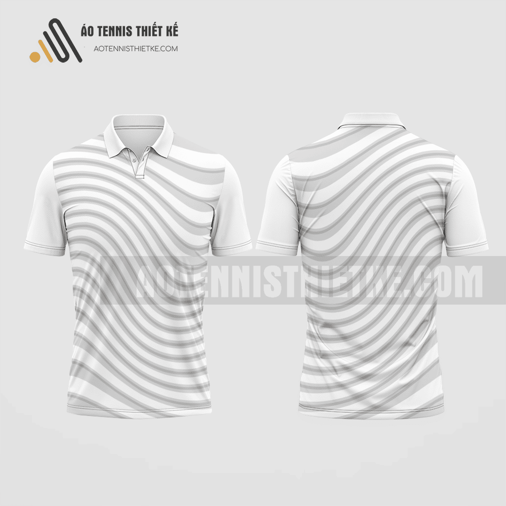 Mẫu áo tennis câu lạc bộ Vĩnh Long màu trắng thiết kế ATNTK87