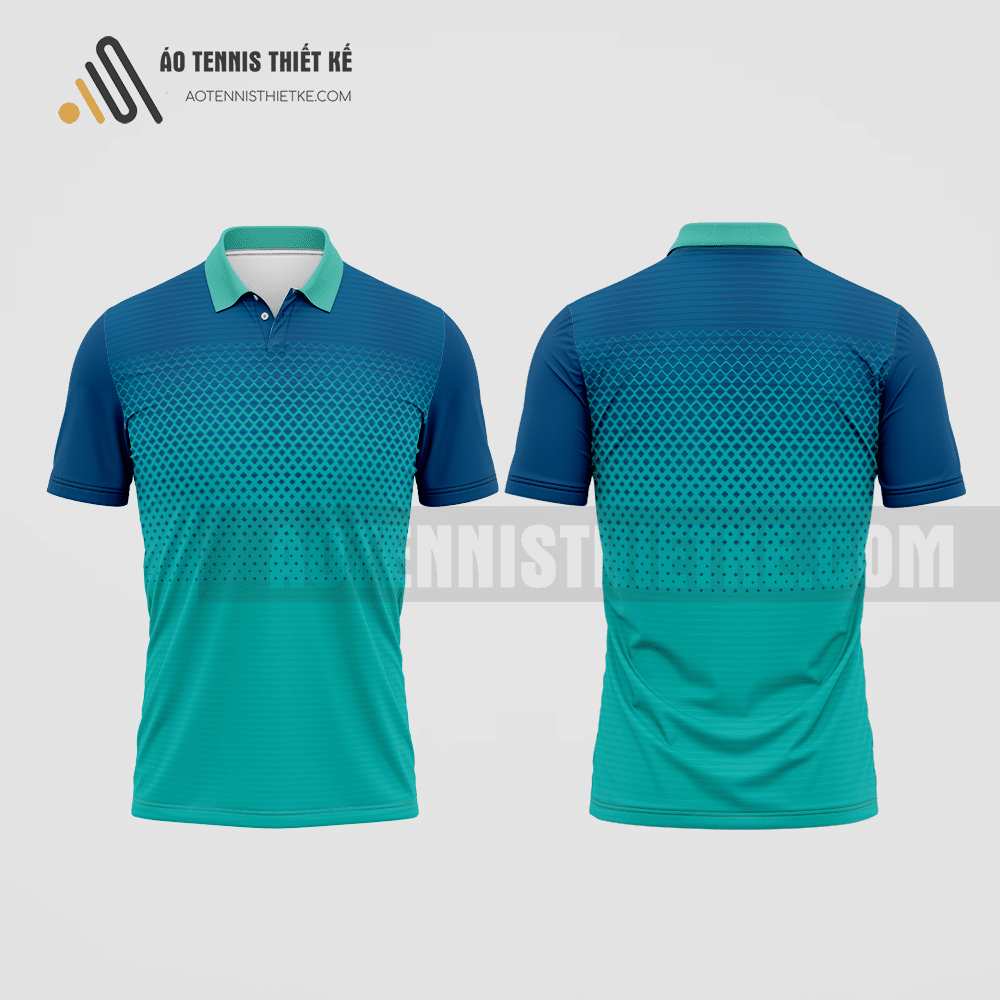 Mẫu áo thi đấu quần vợt câu lạc bộ khoa học vật liệu màu xanh ngọc thiết kế ATNTK188