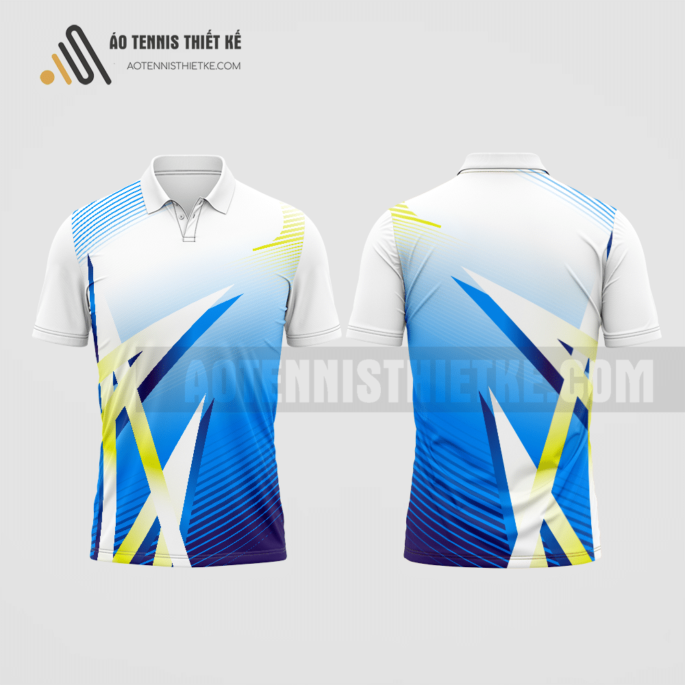 Mẫu áo thi đấu quần vợt câu lạc bộ sư phạm ngữ văn màu xanh dương thiết kế ATNTK218