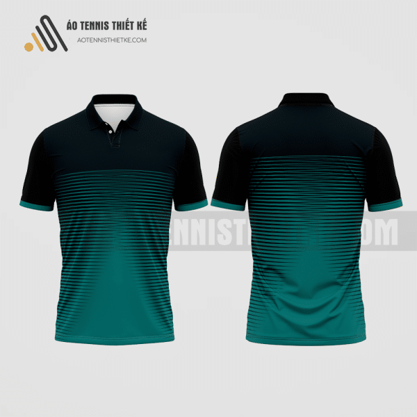 Mẫu áo polo tennis câu lạc bộ đồ họa màu xanh ngọc thiết kế ATNTK153