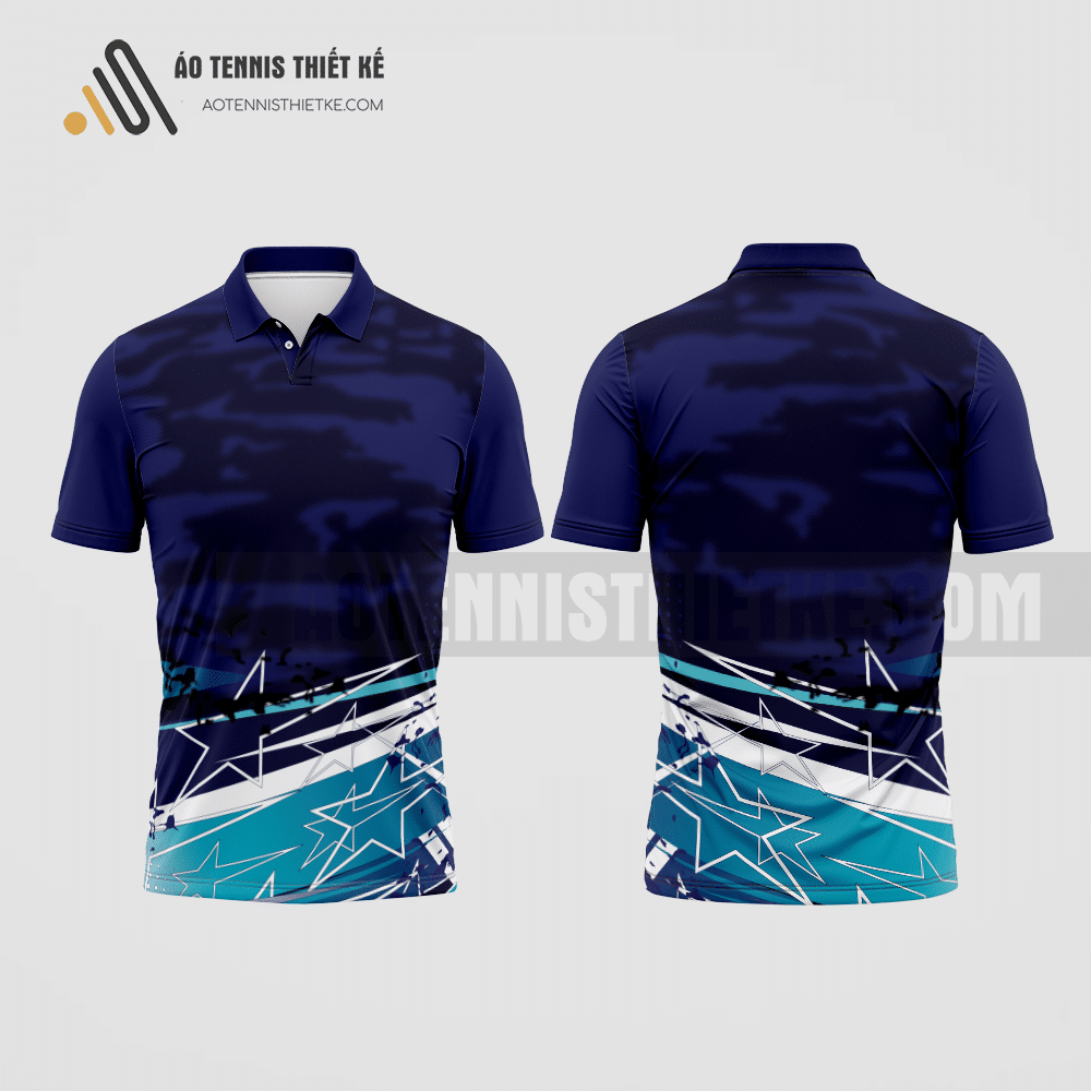 Mẫu áo tennis câu lạc bộ khoa học xã hội màu tím than thiết kế ATNTK161