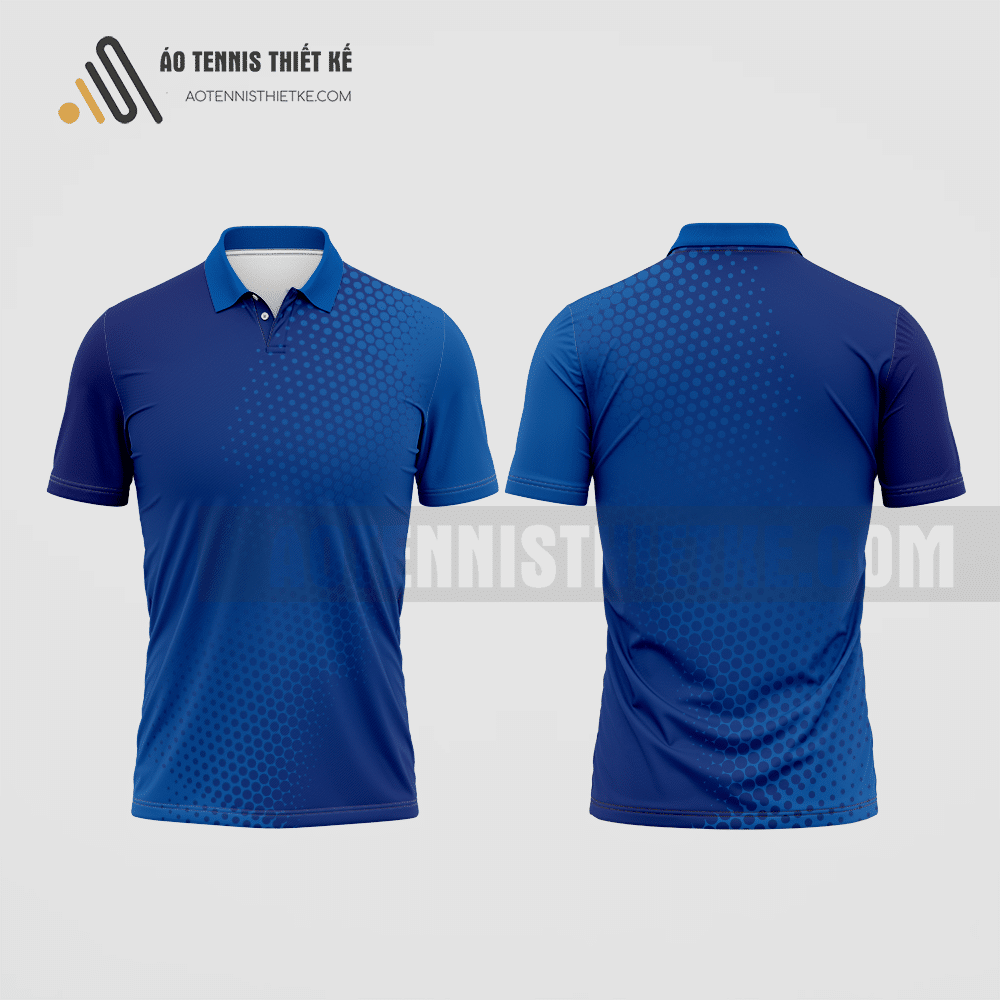 Mẫu áo tennis có cổ câu lạc bộ Phú Thọ màu xanh nước biển thiết kế ATNTK70