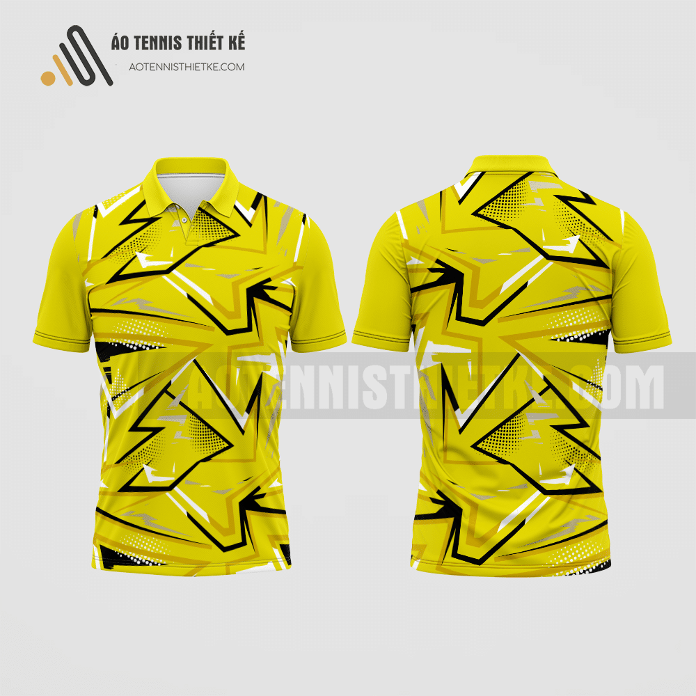 Mẫu áo tennis nam câu lạc bộ công nghệ sợi dệt màu vàng thiết kế ATNTK94