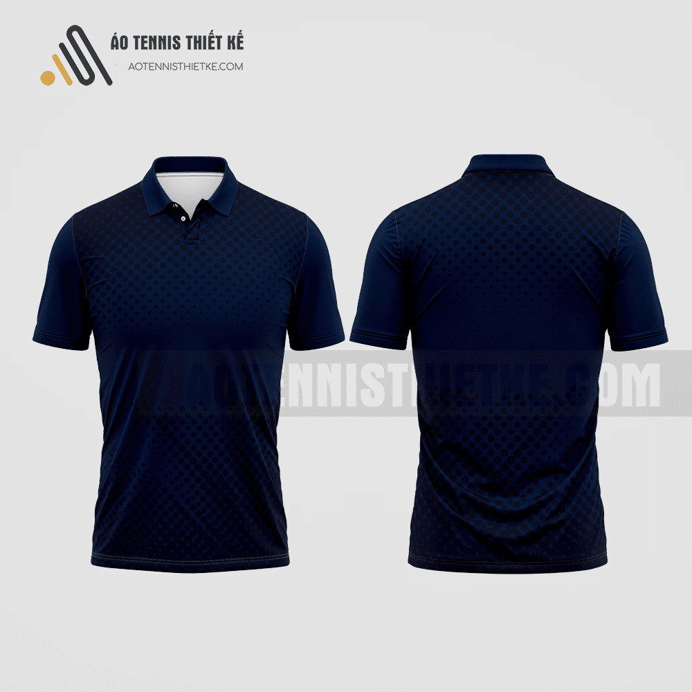 Mẫu áo tennis có cổ câu lạc bộ kinh tế và quản lý đô thị màu xanh tím than thiết kế ATNTK99