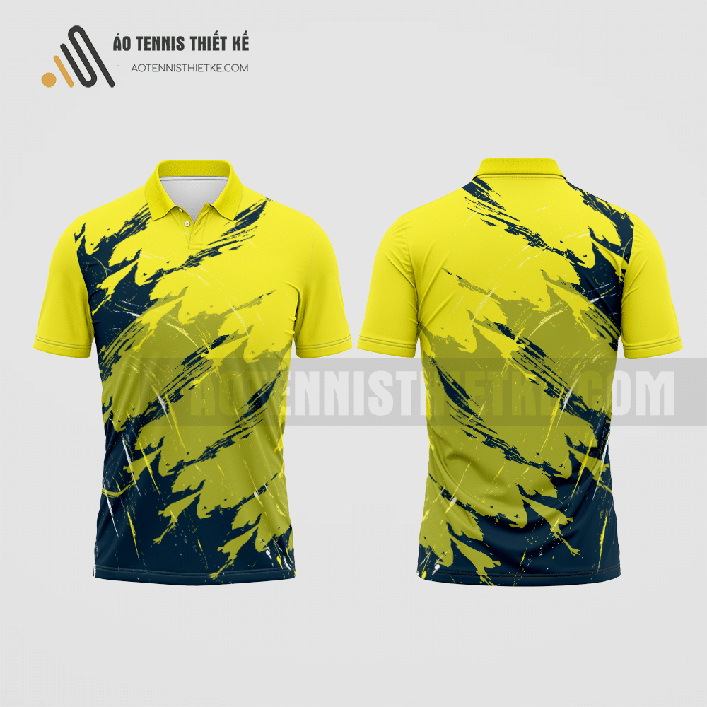 Mẫu đồng phục tennis câu lạc bộ Bến Cầu màu vàng thiết kế nam ATNTK316