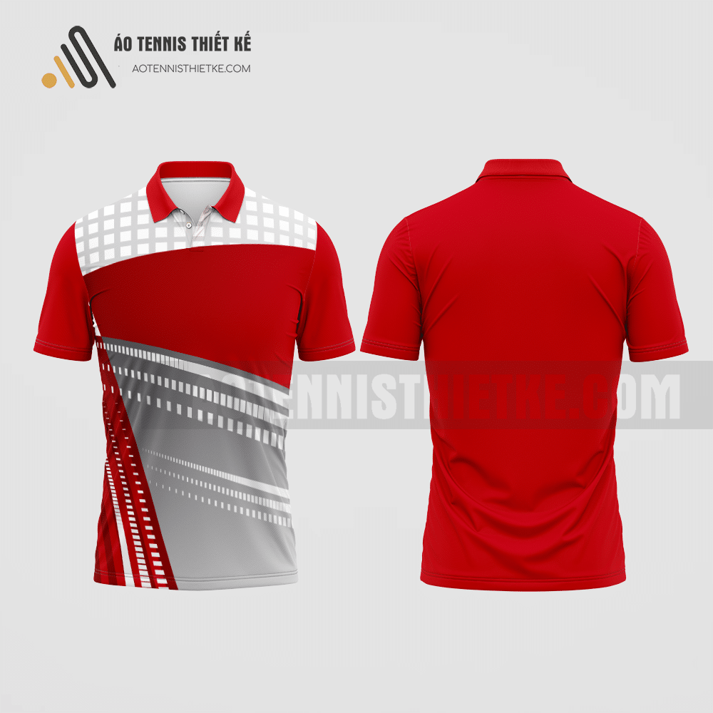 Mẫu trang phục thi đấu tennis câu lạc bộ Ngân hàng Việt Hóa Viet hoa JS bank màu đỏ thiết kế giá rẻ ATNTK254