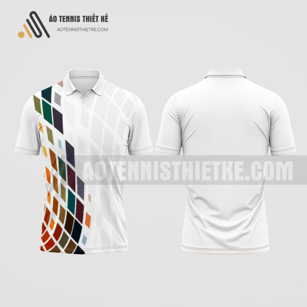 Mẫu áo polo tennis câu lạc bộ Đắk Mil màu trắng thiết kế tốt nhất ATNTK423