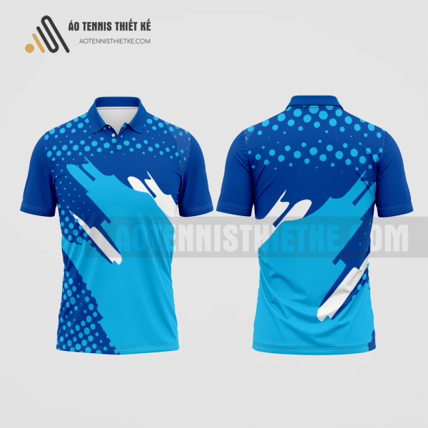 Mẫu áo tennis câu lạc bộ Cầu Kè màu xanh da trời thiết kế cao cấp ATNTK371