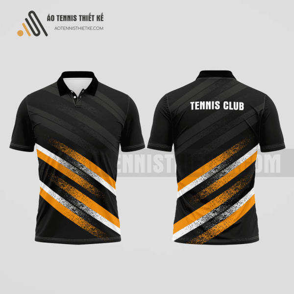 Mẫu áo chơi tennis câu lạc bộ Vĩnh Thuận màu đen thiết kế xu hướng ATNTK934