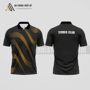 Mẫu áo đấu tennis câu lạc bộ Tân Trụ màu đen thiết kế cá nhân ATNTK810