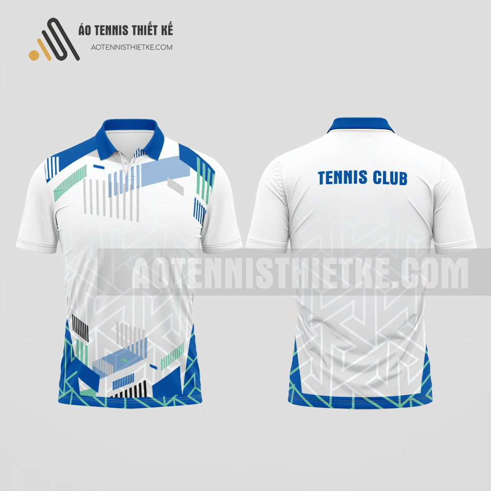 Mẫu áo giải tennis câu lạc bộ Hòa An màu trắng thiết kế nam ATNTK520