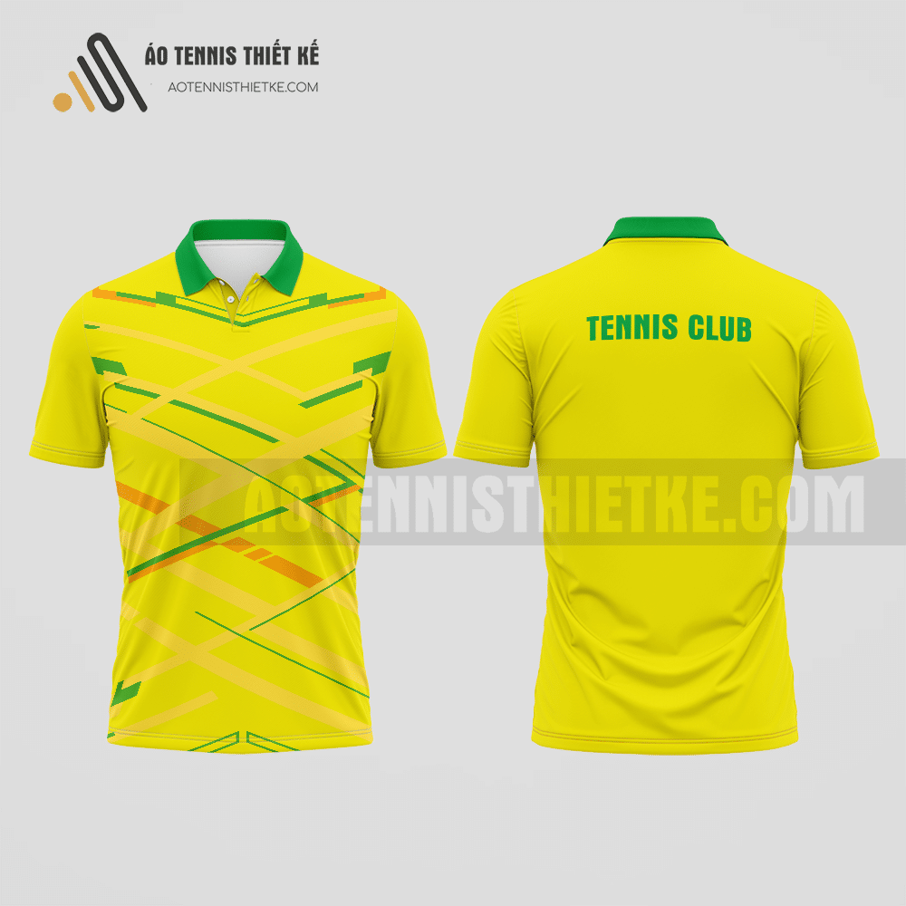 Mẫu áo polo tennis câu lạc bộ Hàm Tân màu vàng thiết kế lạ ATNTK513