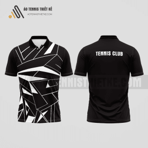 Mẫu áo polo tennis câu lạc bộ Long Xuyên màu đen thiết kế xu hướng ATNTK618