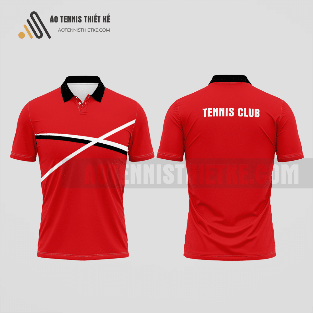 Mẫu áo polo tennis câu lạc bộ Phú Bình màu đỏ thiết kế tiêu chuẩn ATNTK710