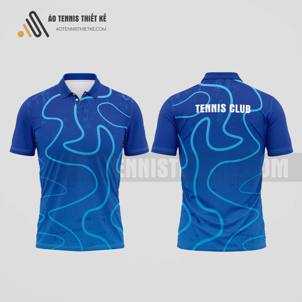Mẫu áo polo tennis câu lạc bộ Phú Riềng màu xanh biển thiết kế chất lượng ATNTK725