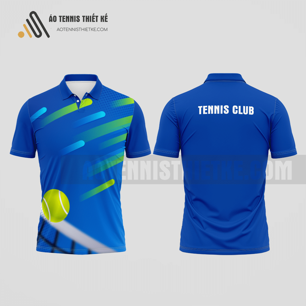 Mẫu áo polo tennis câu lạc bộ Thanh Ba màu xanh dương thiết kế đẳng cấp ATNTK830