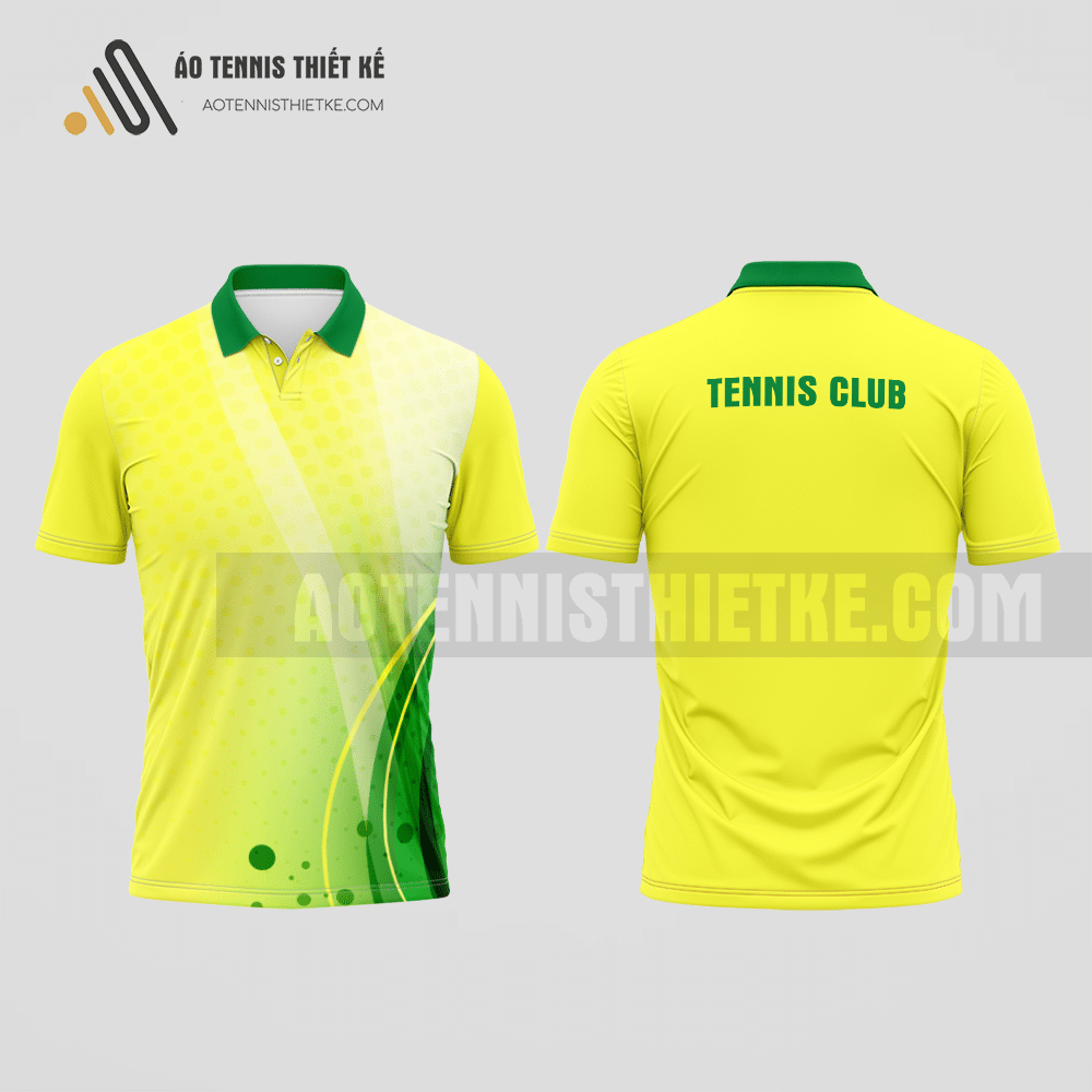 Mẫu áo polo tennis câu lạc bộ Trà Ôn màu vàng thiết kế sang trọng ATNTK875