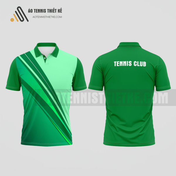 Mẫu áo tennis câu lạc bộ Long Điền màu xanh lá thiết kế tiết kiệm ATNTK611