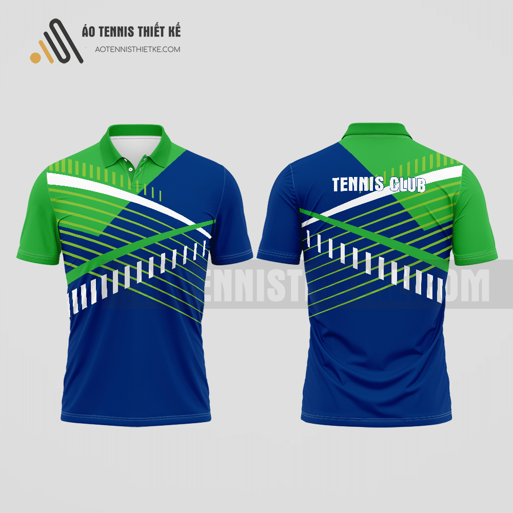 Mẫu áo tennis câu lạc bộ Vân Hồ màu xanh dương thiết kế nổi bật ATNTK913
