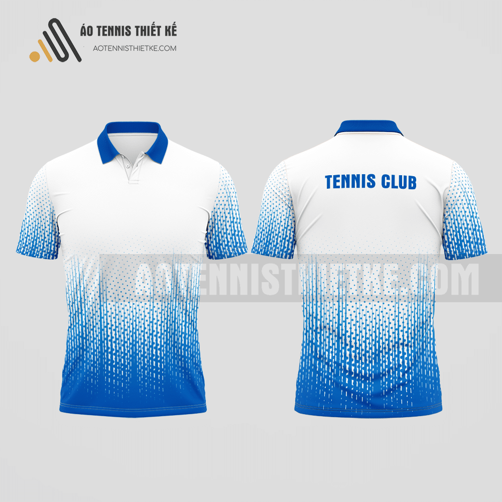 Mẫu áo tennis có cổ câu lạc bộ Hương Khê màu xanh dương thiết kế đa chức năng ATNTK549