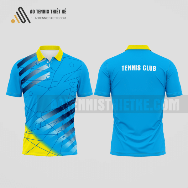 Mẫu áo tennis có cổ câu lạc bộ Krông Bông màu xanh da trời thiết kế tiết kiệm ATNTK579