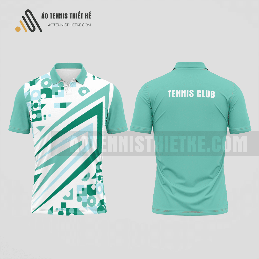 Mẫu áo tennis có cổ câu lạc bộ Nga Sơn màu xanh ngọc thiết kế hiệu quả ATNTK671