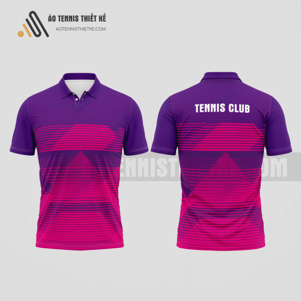 Mẫu áo tennis có cổ câu lạc bộ Quảng Ngãi màu tím thiết kế đa chức năng ATNTK746