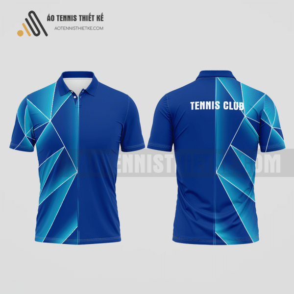 Mẫu áo tennis có cổ câu lạc bộ Tam Kỳ màu xanh dương thiết kế nữ ATNTK791