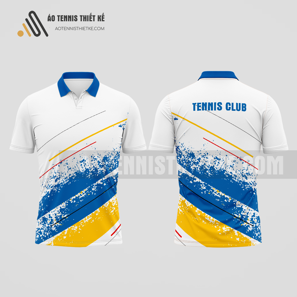Mẫu áo tennis có cổ câu lạc bộ Thạch Hà màu xanh dương thiết kế tốt nhất ATNTK821