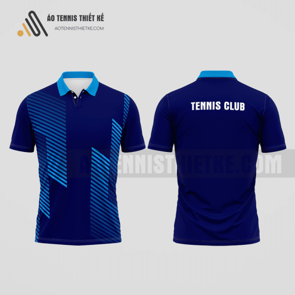 Mẫu áo tennis có cổ câu lạc bộ Tiền Hải màu tím than tự thiết kế ATNTK866