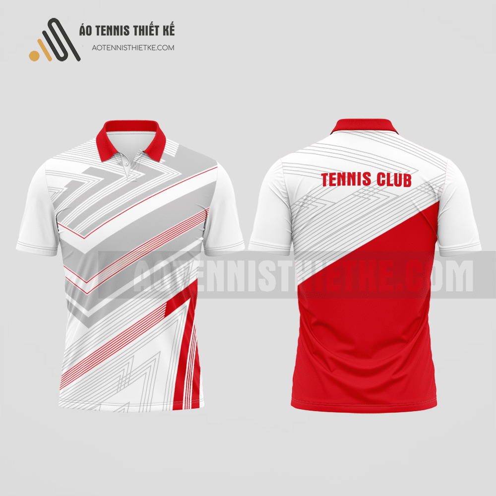 Mẫu áo tennis nam câu lạc bộ Hàm Thuận Bắc màu đỏ tự thiết kế ATNTK514