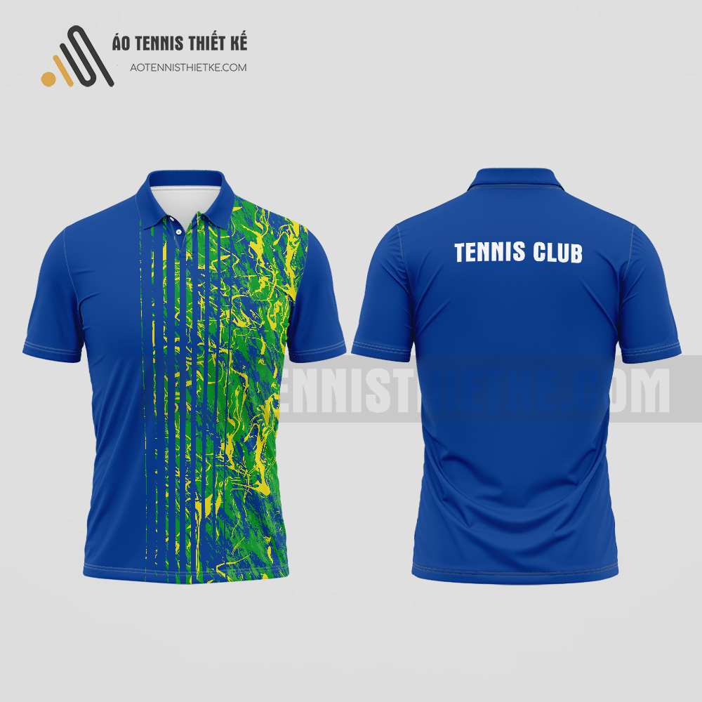 Mẫu áo tennis nam câu lạc bộ Quỳ Châu màu xanh dương thiết kế giá rẻ ATNTK756