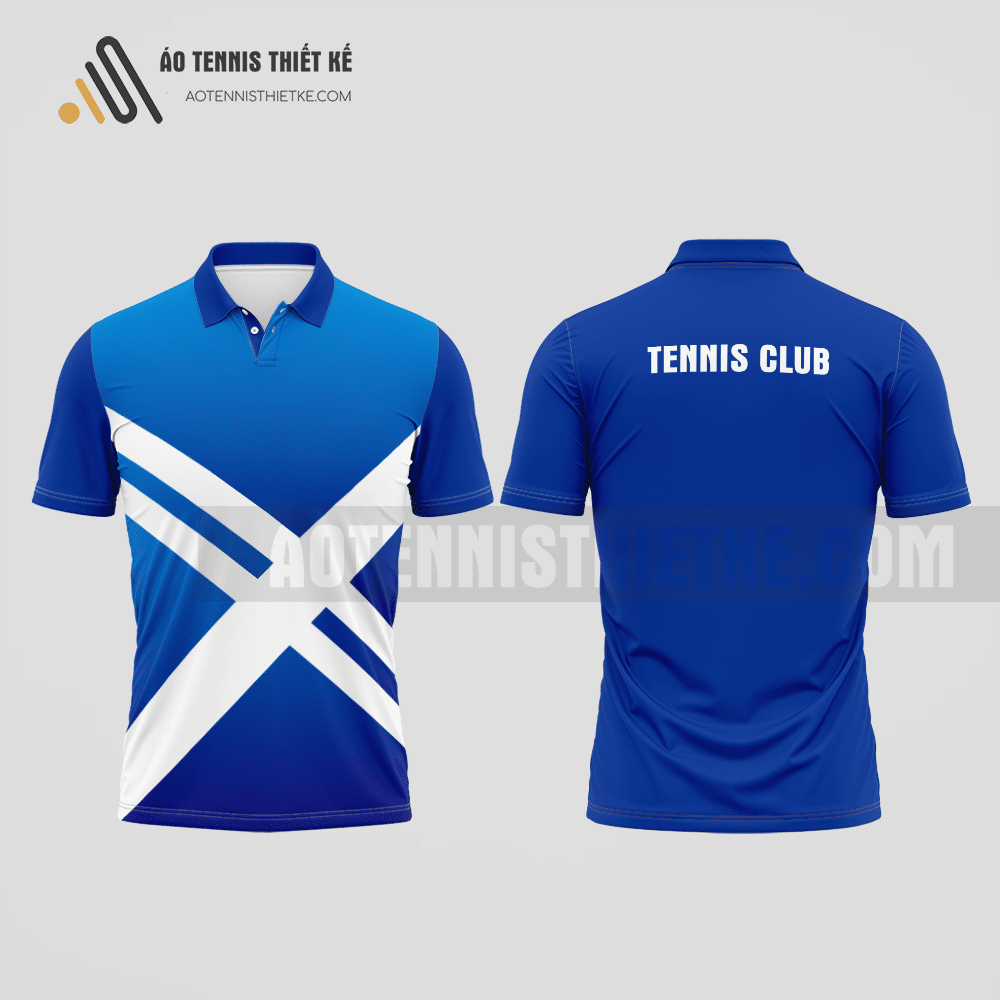 Mẫu áo tennis nam câu lạc bộ Tân Hưng màu xanh dương thiết kế tiên tiến ATNTK801