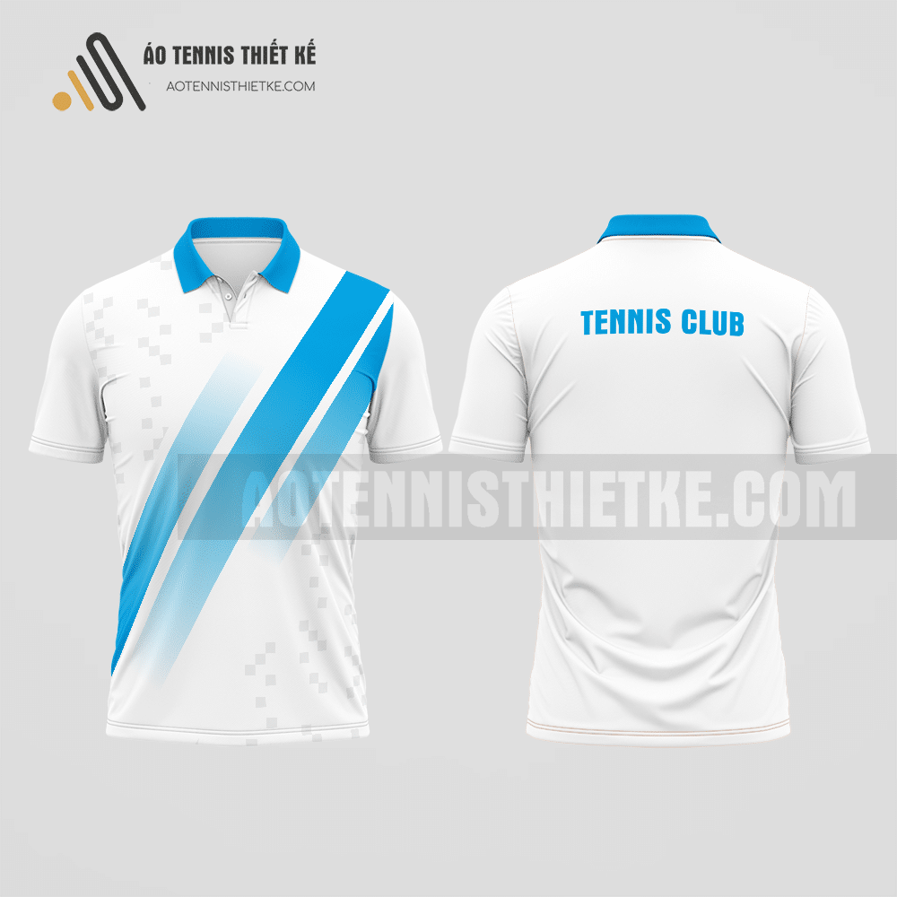 Mẫu áo tennis nam câu lạc bộ Tháp Mười màu da trời thiết kế sáng tạo ATNTK846