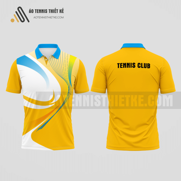 Mẫu áo thun tennis câu lạc bộ Long Mỹ màu vàng thiết kế thời trang ATNTK615
