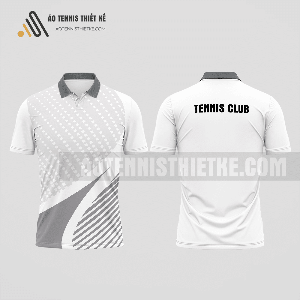 Mẫu áo thun tennis câu lạc bộ Mường Lay màu bạc thiết kế xu hướng ATNTK647