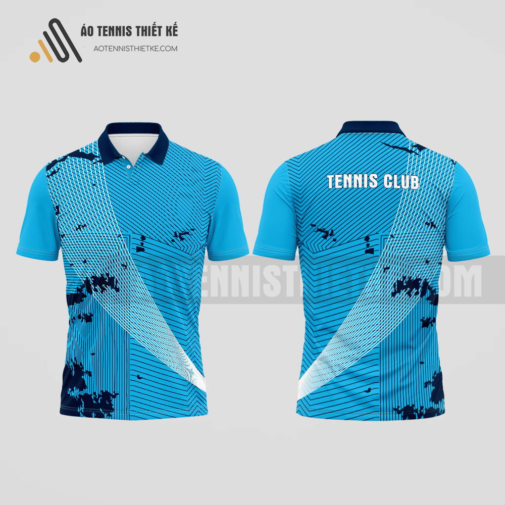 Mẫu áo thun tennis câu lạc bộ Trực Ninh màu xanh da trời thiết kế tiết kiệm ATNTK887