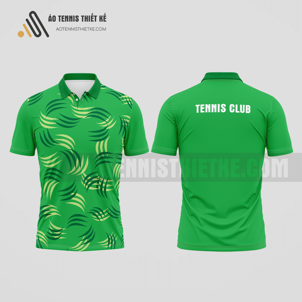 Mẫu trang phục thi đấu tennis câu lạc bộ Thủ Thừa màu xanh lá thiết kế tiện lợi ATNTK856