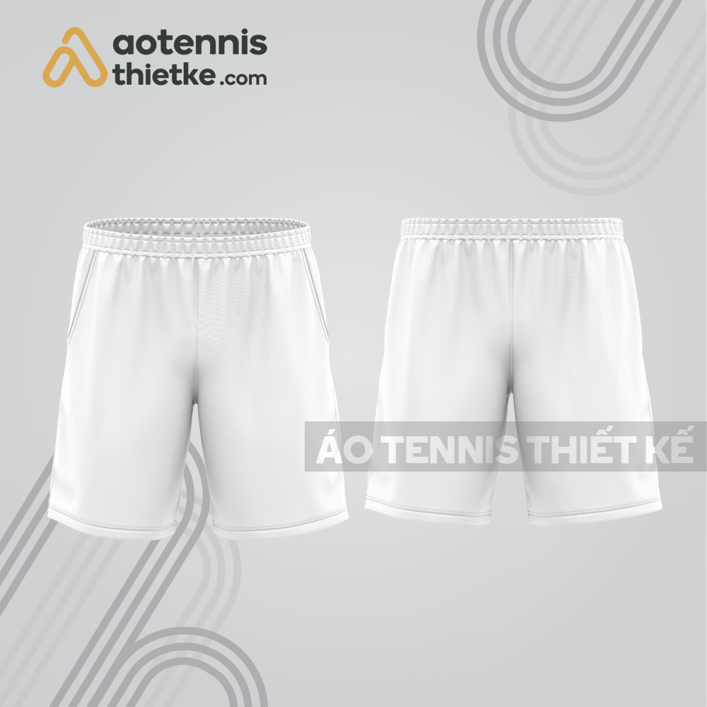 Mẫu quần tennis thiết kế có túi màu trắng tnq14